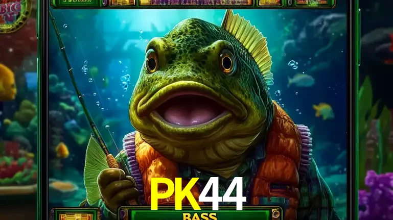 Personagem de peixe pescador do popular jogo de slot com tema de pescaria, uma das emocionantes opções de caça-níqueis para jogar e ganhar no cassino PK44.